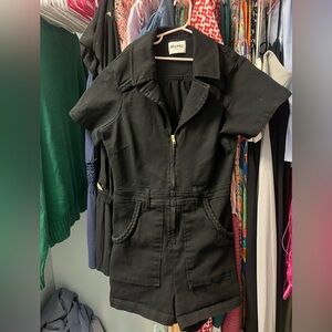 Show Me Your MuMu black denim romper